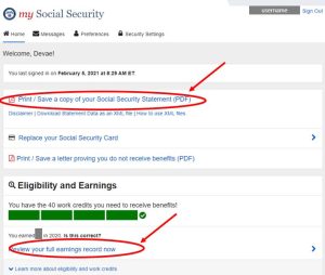 Benefits Statement Online