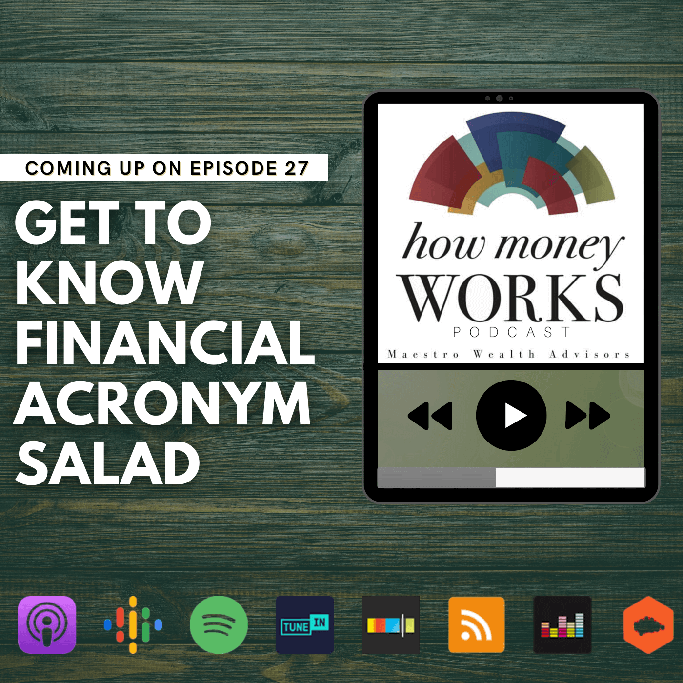 Get to Know Financial Acronym Salad: Episode 27 of the "How Money Works" podcast from Maestro Wealth Advisors.