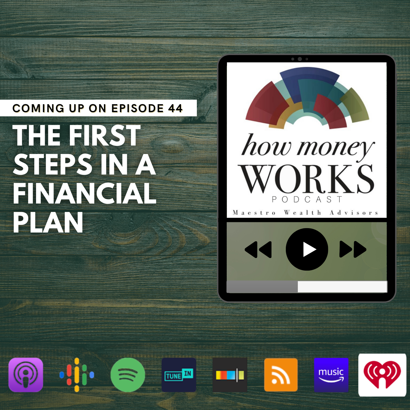 The First Steps in a Financial Plan: Coming up on Episode 44 of the "How Money Works podcast from Maestro Wealth Advisors.