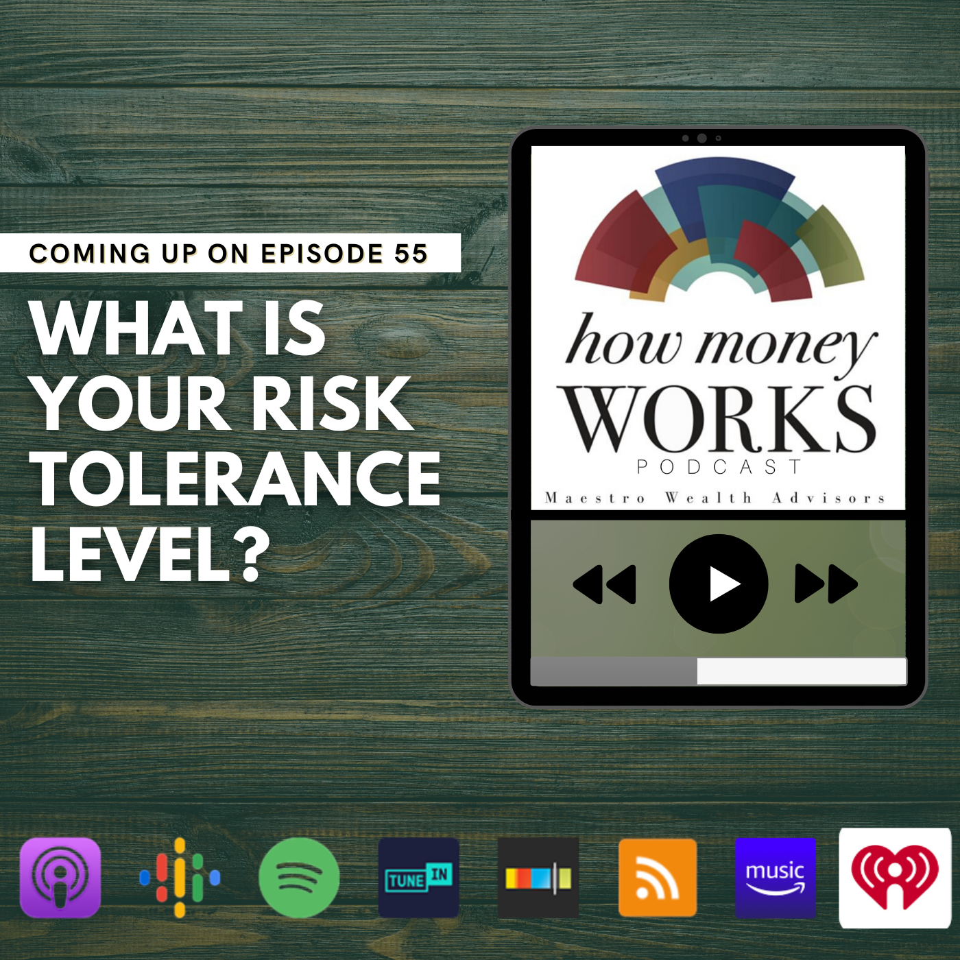 What Is Your Risk Tolerance Level? Coming up on Episode 55 of the "How Money Works" Podcast from Maestro Wealth Advisors.